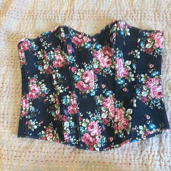 Floral Bustier for Women's Vintage Lace Up Back Body Shaper Corset Top 4XL - Picture 4 of 8